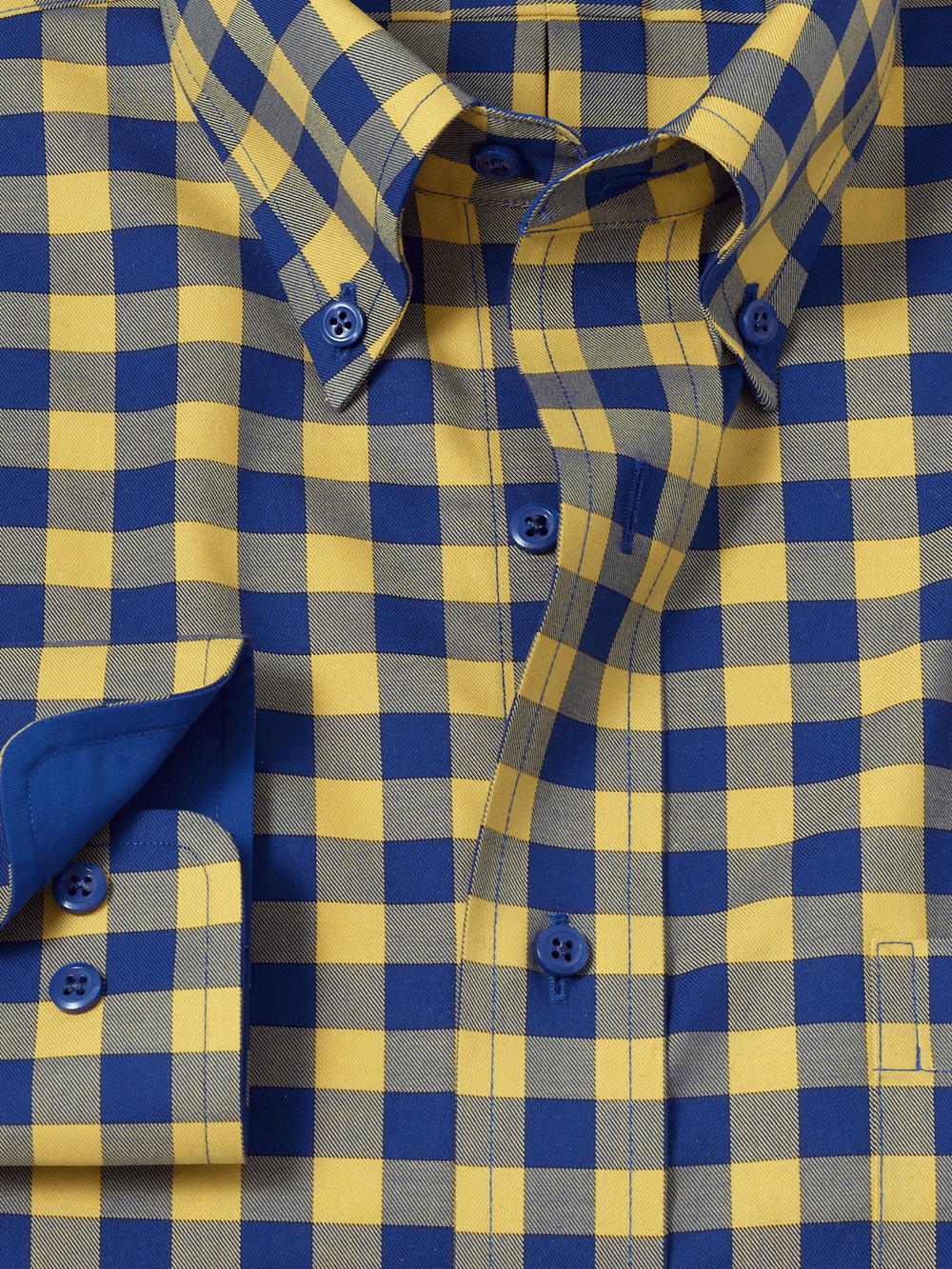 Alternate Image of Non-iron Cotton Gingham Dress Shirt With Contrast Trim-5