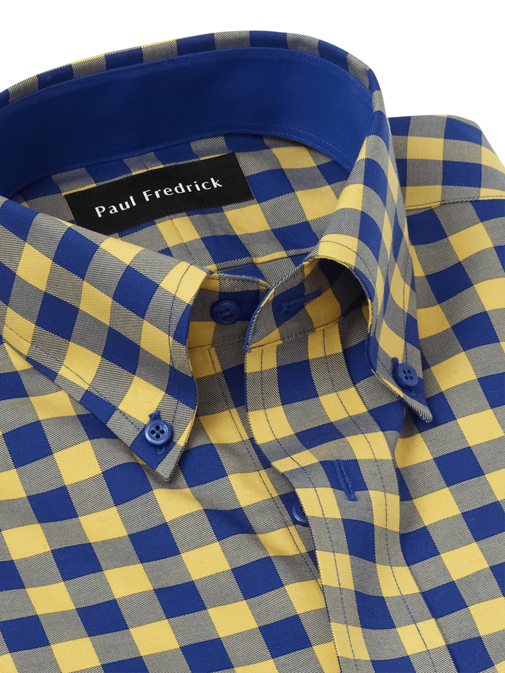 Alternate Image of Non-iron Cotton Gingham Dress Shirt With Contrast Trim-6