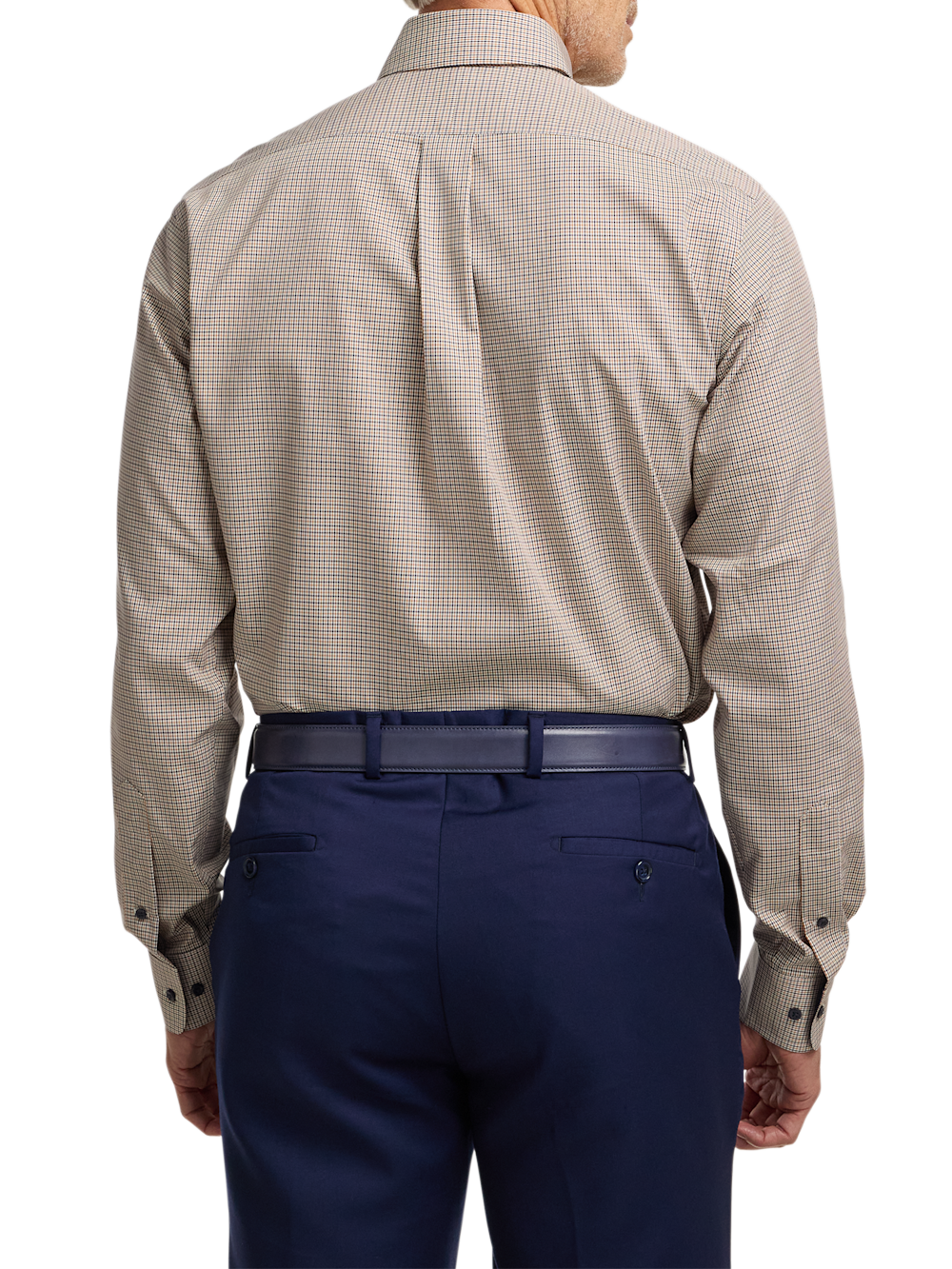 Alternate Image of Non-iron Cotton Check Dress Shirt With Contrast Trim-4