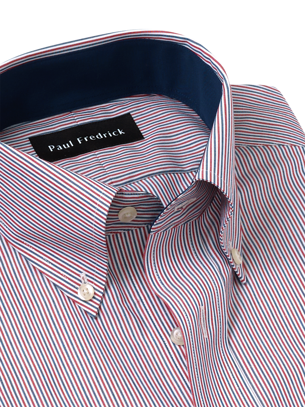 Alternate Image of Non-iron Cotton Stripe Dress Shirt With Contrast Trim-6