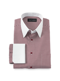 Comfort Stretch Non-Iron Check Dress Shirt - Burgundy