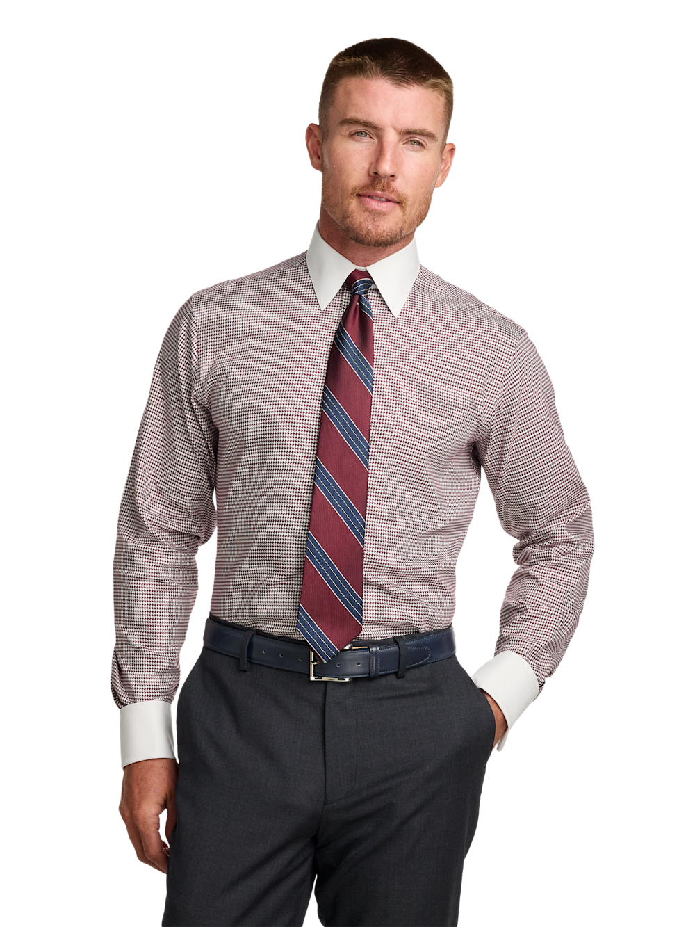 Alternate Image of Comfort Stretch Non-iron Check Dress Shirt-1