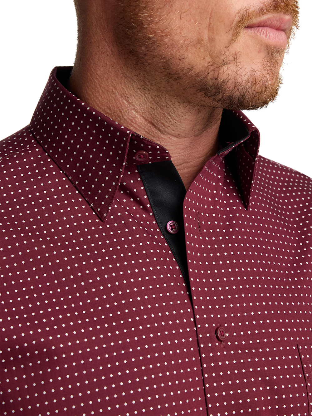 Alternate Image of Comfort Stretch Non-iron Dot Dress Shirt With Contrast Trim-2