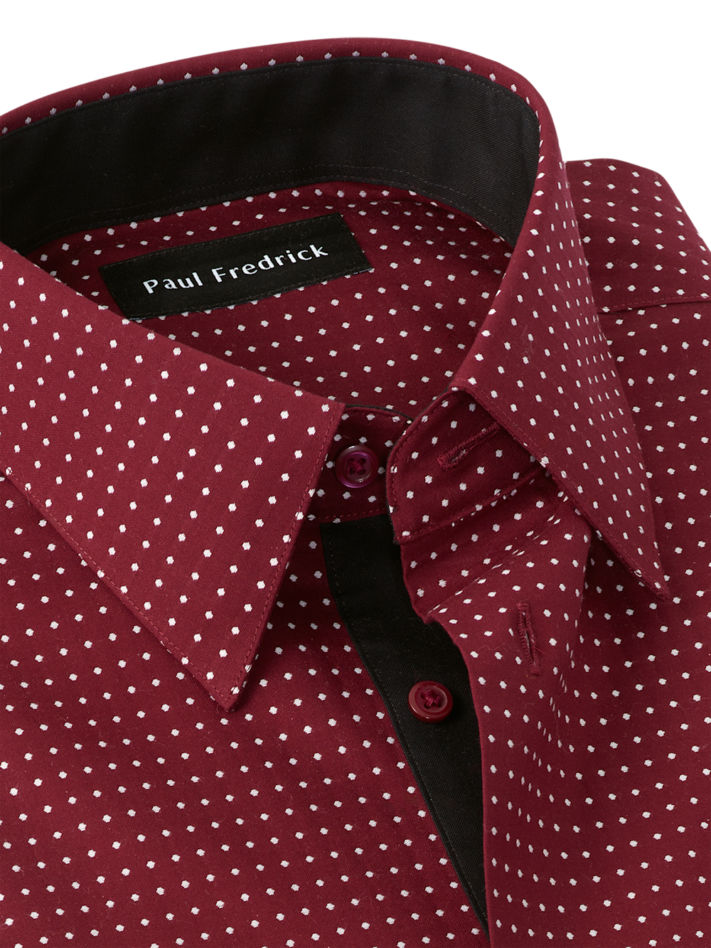 Alternate Image of Comfort Stretch Non-iron Dot Dress Shirt With Contrast Trim-6