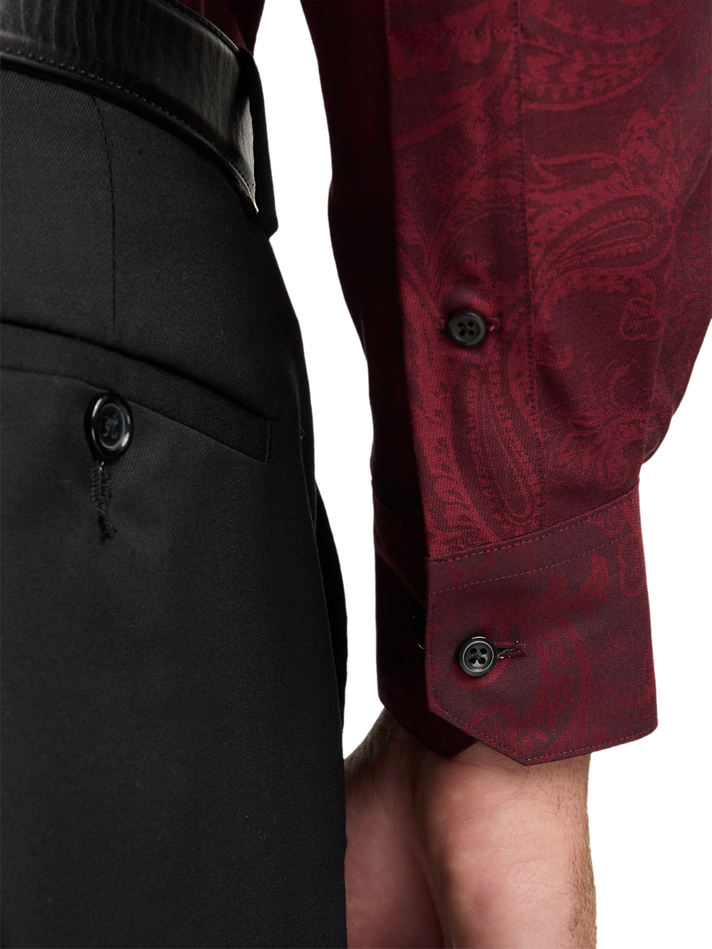 Alternate Image of Comfort Stretch Non-iron Paisley Dress Shirt With Contrast Trim-3