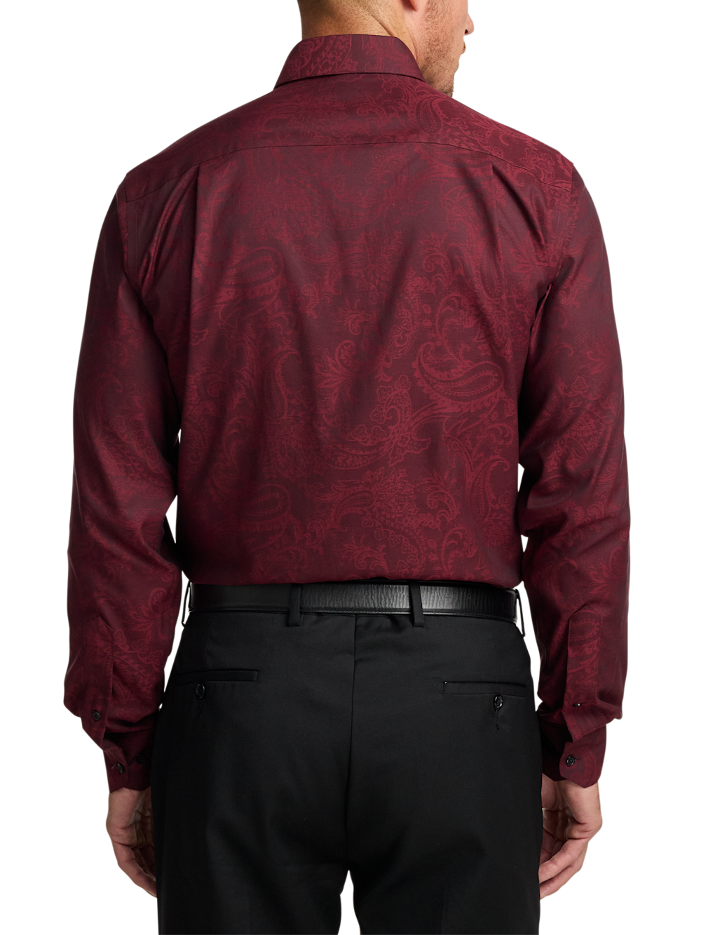 Alternate Image of Comfort Stretch Non-iron Paisley Dress Shirt With Contrast Trim-4