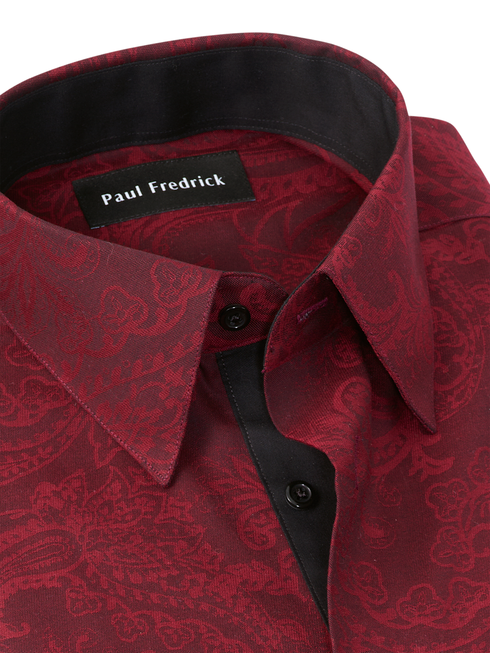 Alternate Image of Comfort Stretch Non-iron Paisley Dress Shirt With Contrast Trim-6