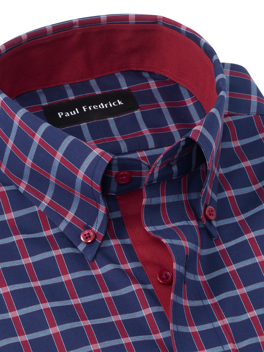 Alternate Image of Comfort Stretch Non-iron Plaid Dress Shirt With Contrast Trim-6