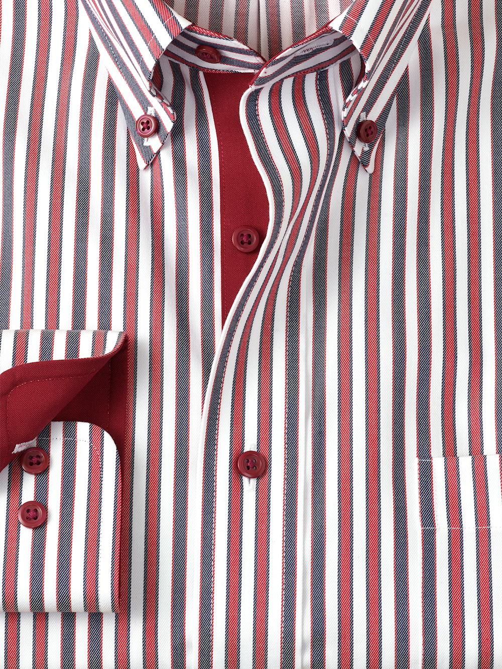 Alternate Image of Comfort Stretch Non-iron Stripe Dress Shirt With Contrast Trim-5