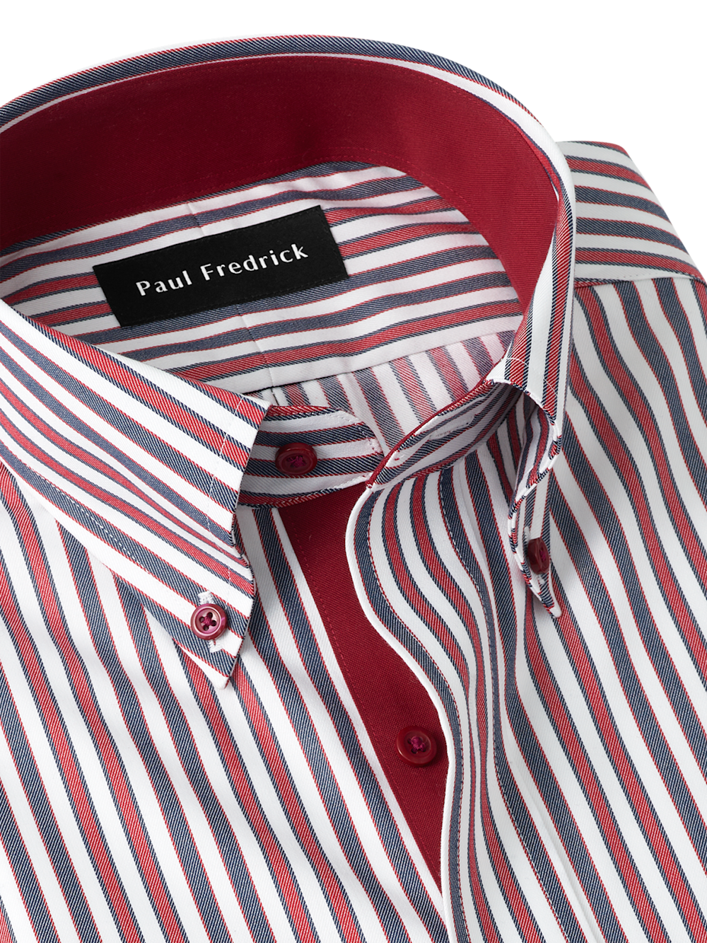 Alternate Image of Comfort Stretch Non-iron Stripe Dress Shirt With Contrast Trim-6