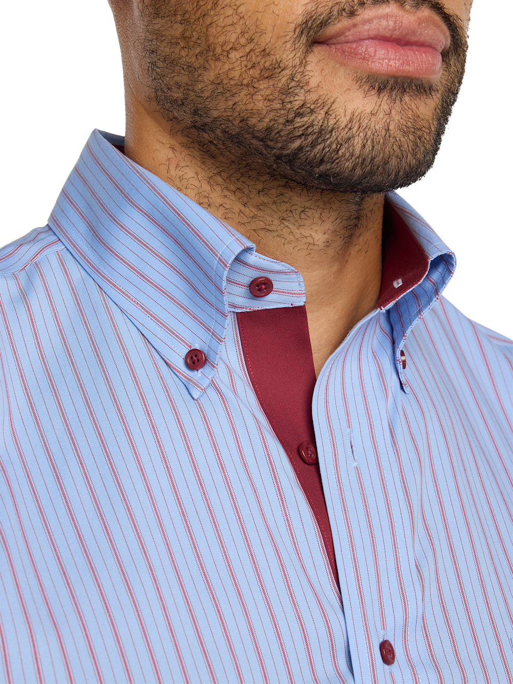 Alternate Image of Comfort Stretch Non-iron Stripe Dress Shirt With Contrast Trim-2