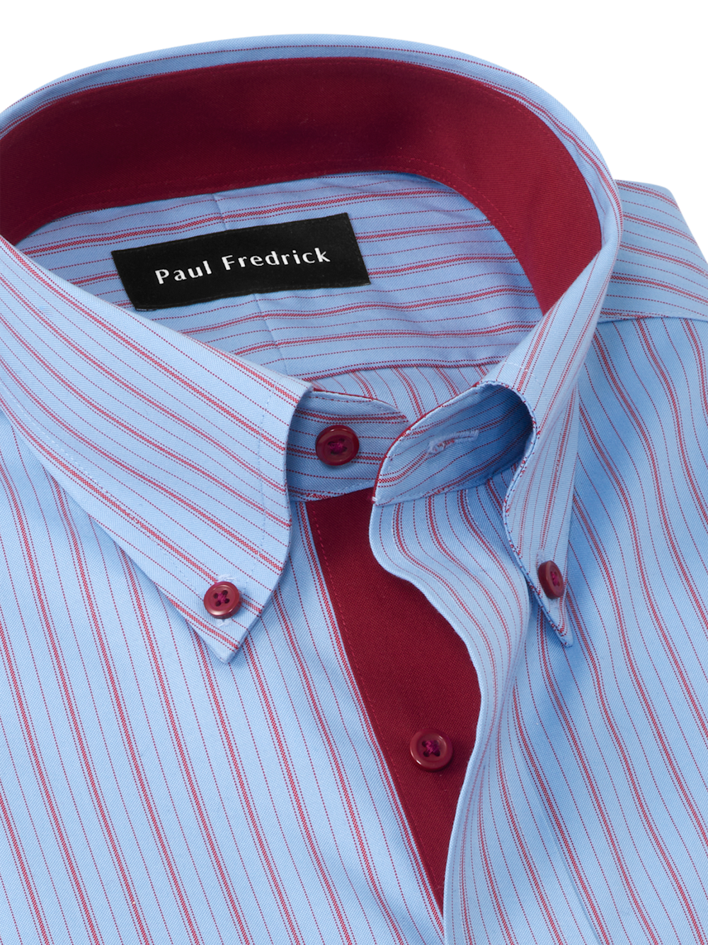 Alternate Image of Comfort Stretch Non-iron Stripe Dress Shirt With Contrast Trim-6