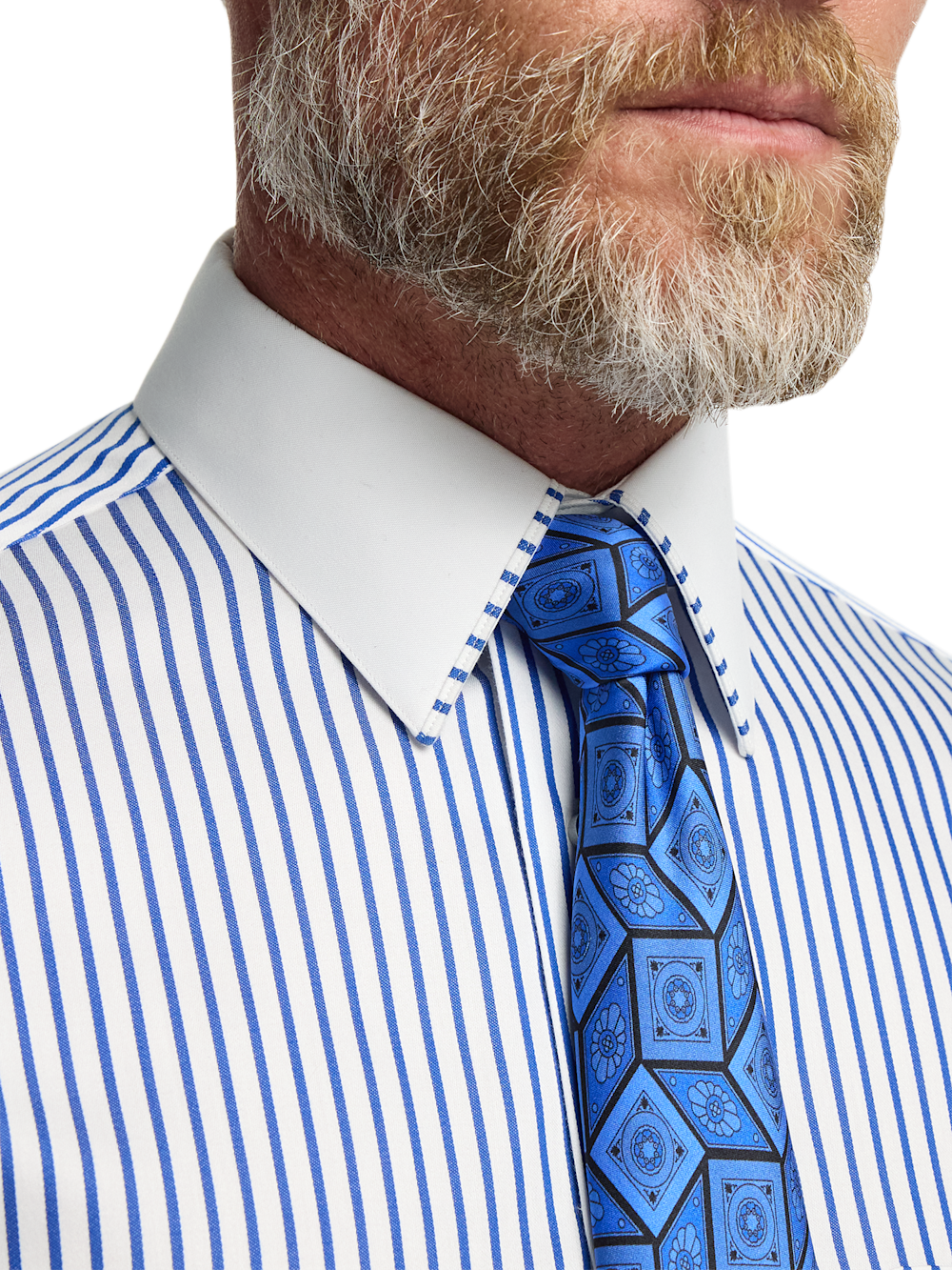 Alternate Image of Comfort Stretch Non-iron Stripe Dress Shirt With Contrast Trim-2