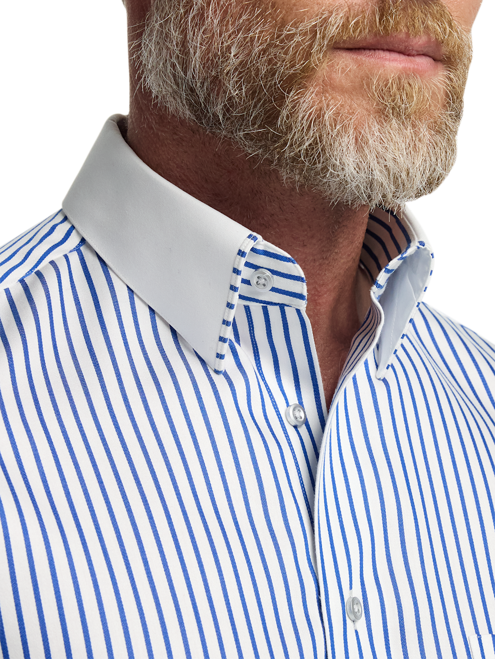 Alternate Image of Comfort Stretch Non-iron Stripe Dress Shirt With Contrast Trim-3