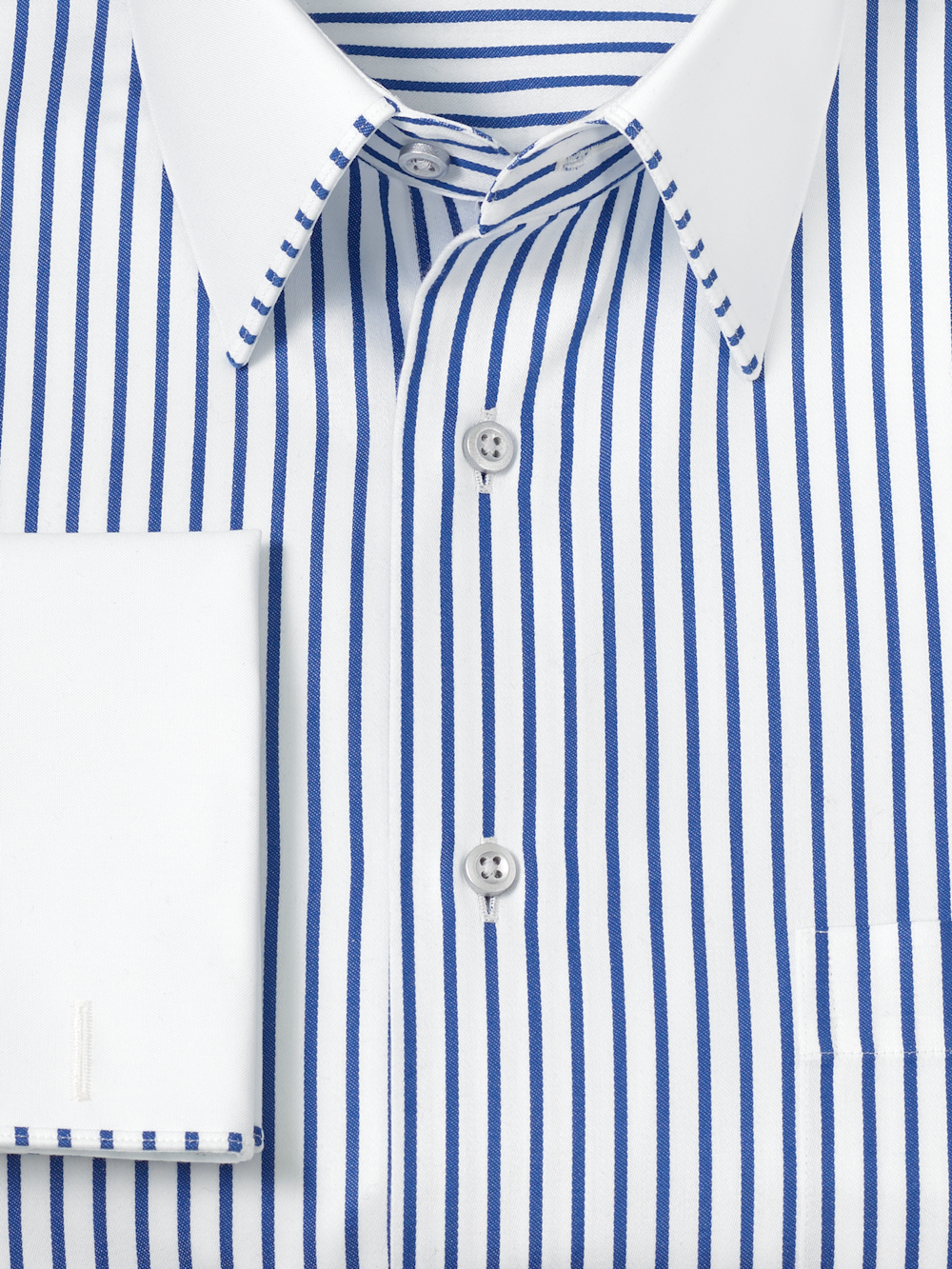 Alternate Image of Comfort Stretch Non-iron Stripe Dress Shirt With Contrast Trim-6