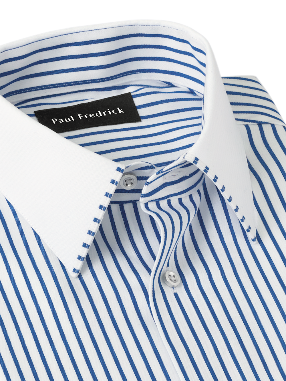 Alternate Image of Comfort Stretch Non-iron Stripe Dress Shirt With Contrast Trim-7