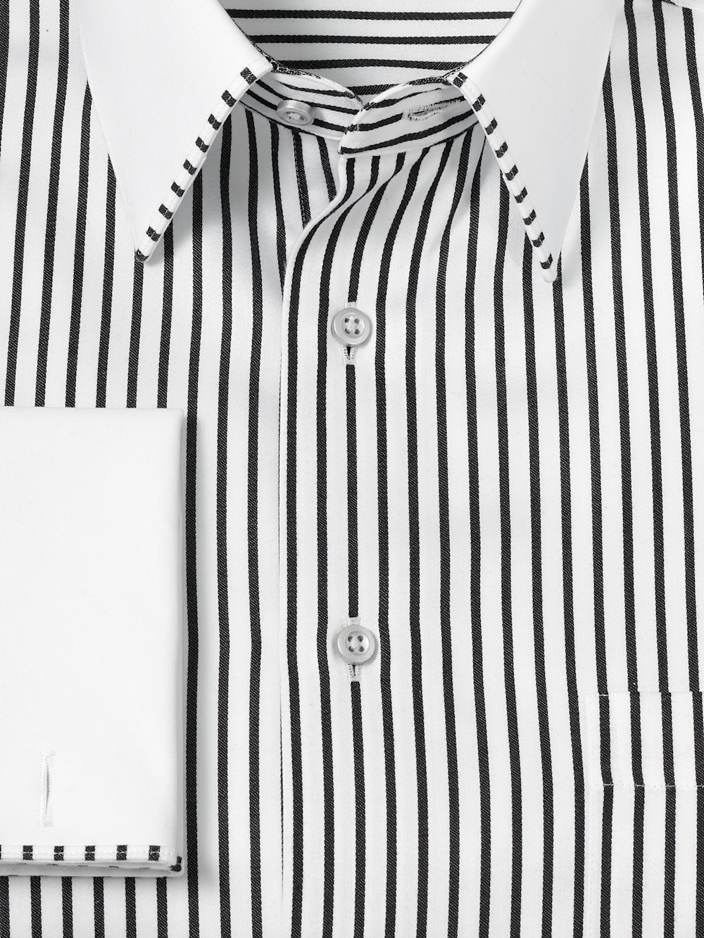 Alternate Image of Comfort Stretch Non-iron Stripe Dress Shirt With Contrast Trim-6
