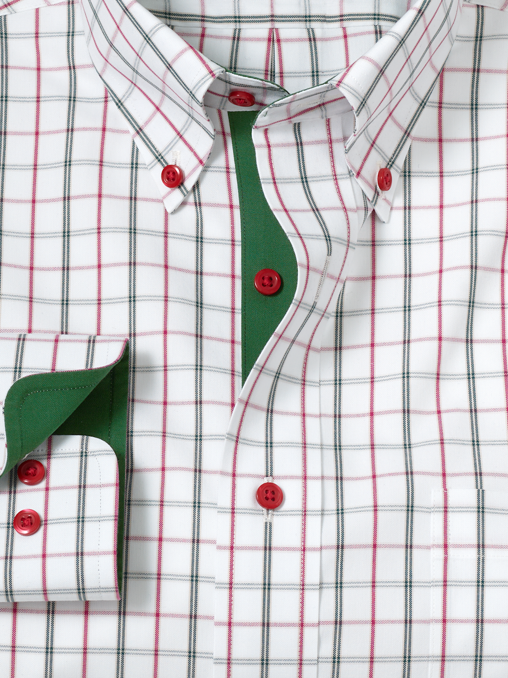 Alternate Image of Comfort Stretch Non-iron Windowpane Dress Shirt With Contrast Trim-5