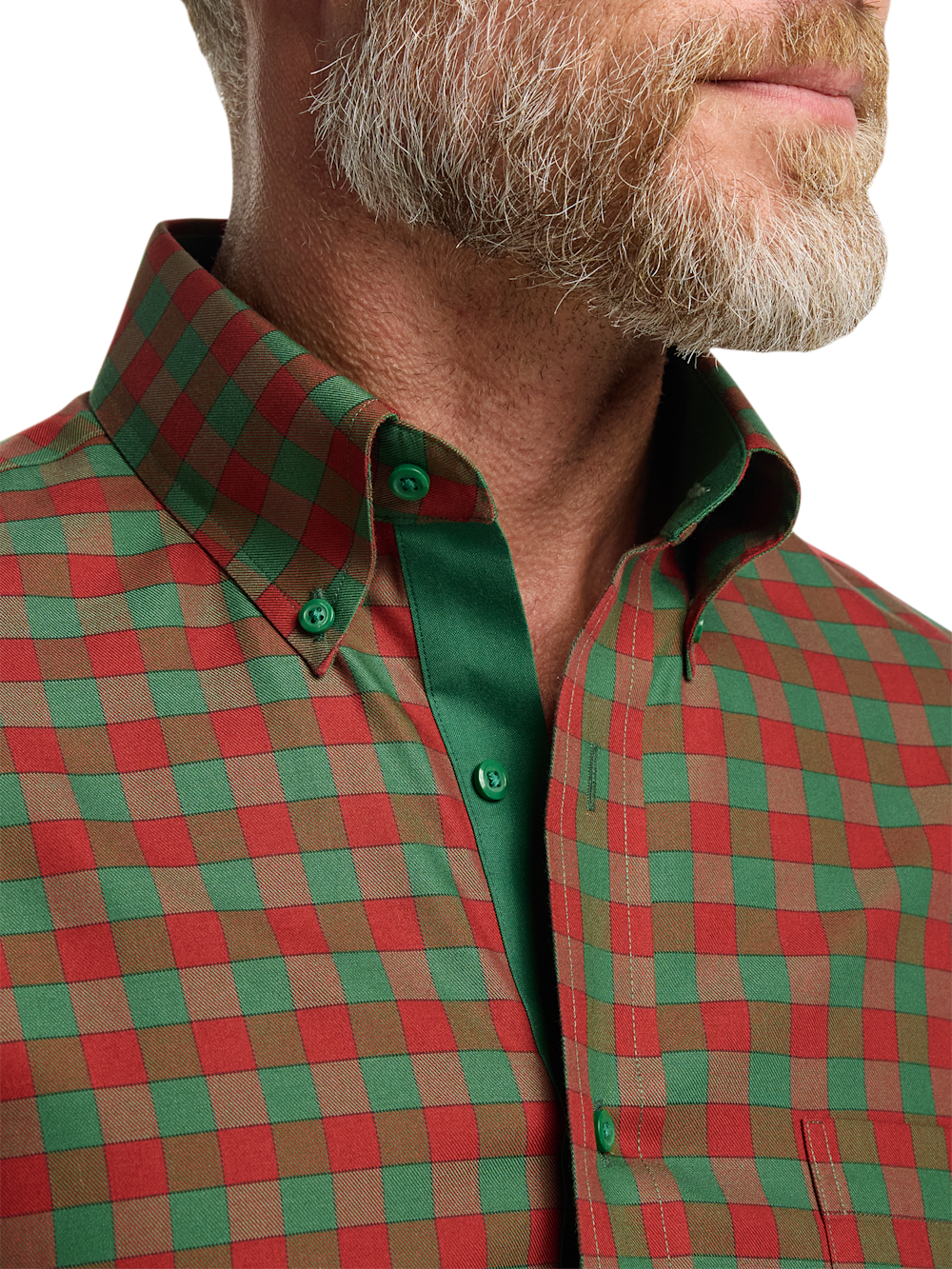 Alternate Image of Comfort Stretch Non-iron Check Dress Shirt With Contrast Trim-2