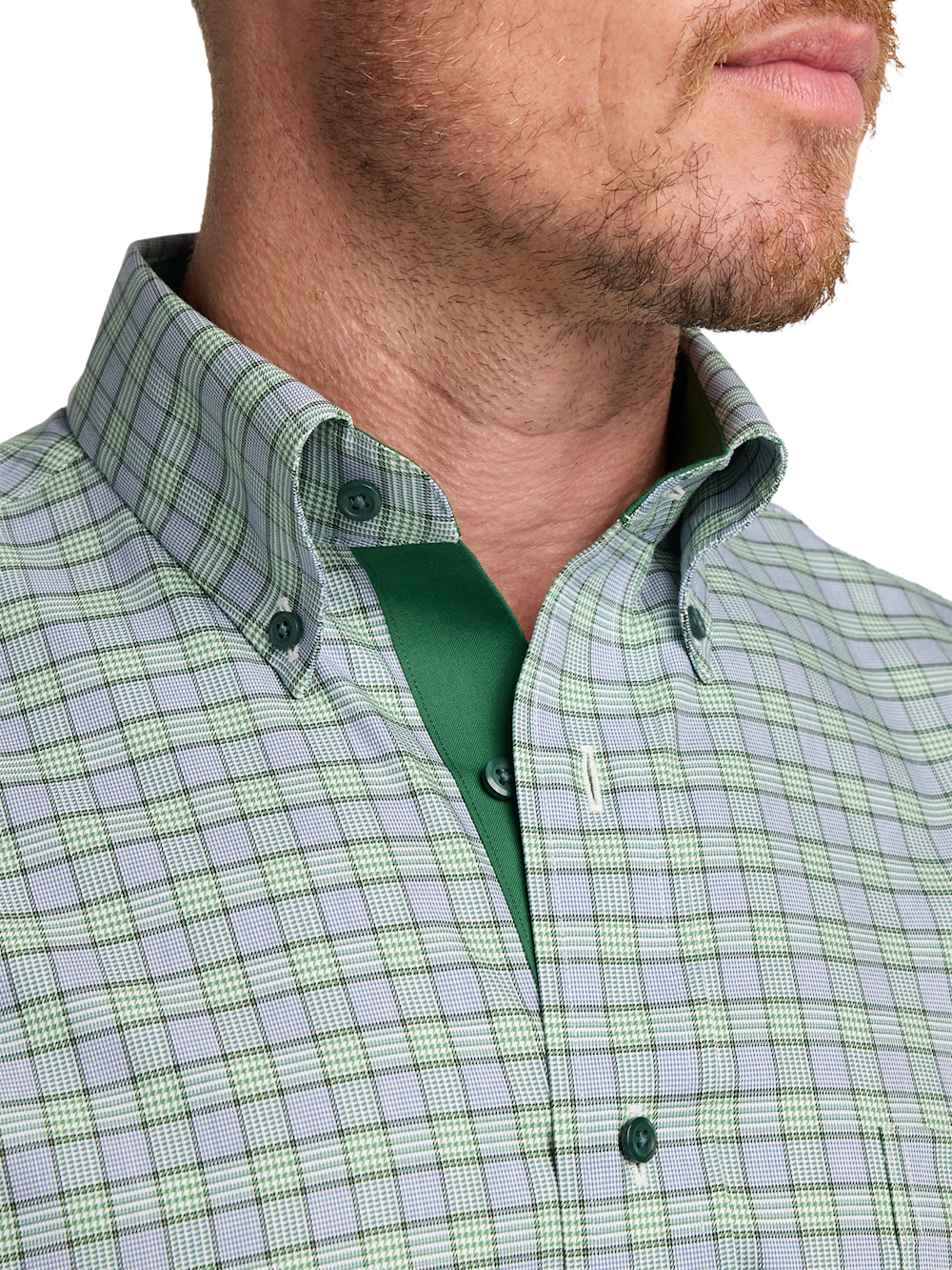 Alternate Image of Comfort Stretch Non-iron Plaid Dress Shirt With Contrast Trim-2