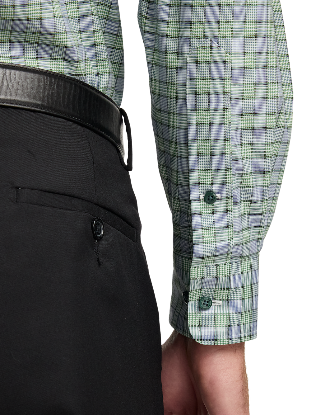 Alternate Image of Comfort Stretch Non-iron Plaid Dress Shirt With Contrast Trim-3