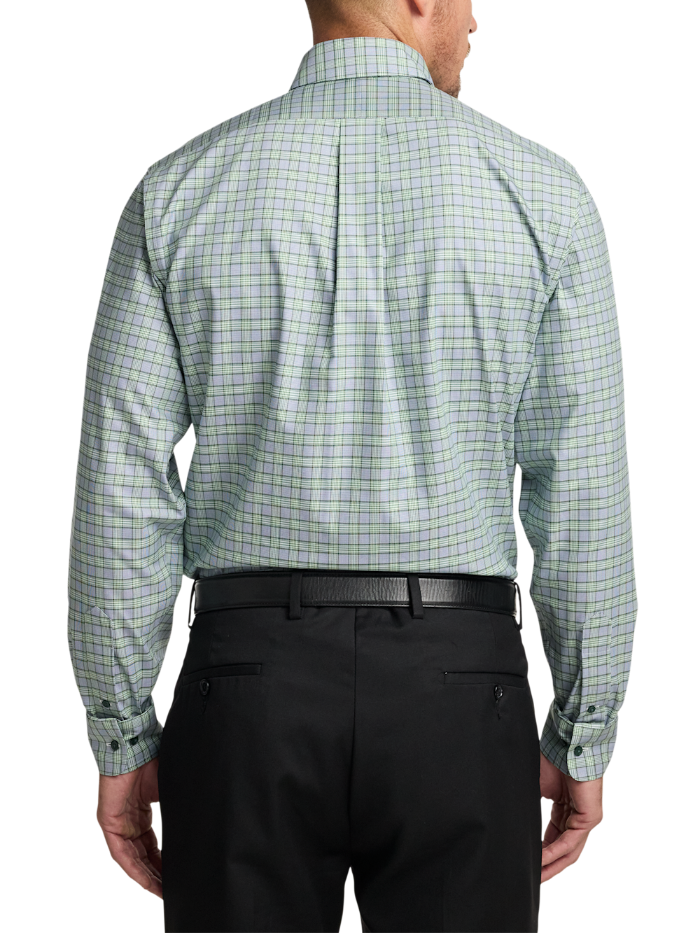 Alternate Image of Comfort Stretch Non-iron Plaid Dress Shirt With Contrast Trim-4