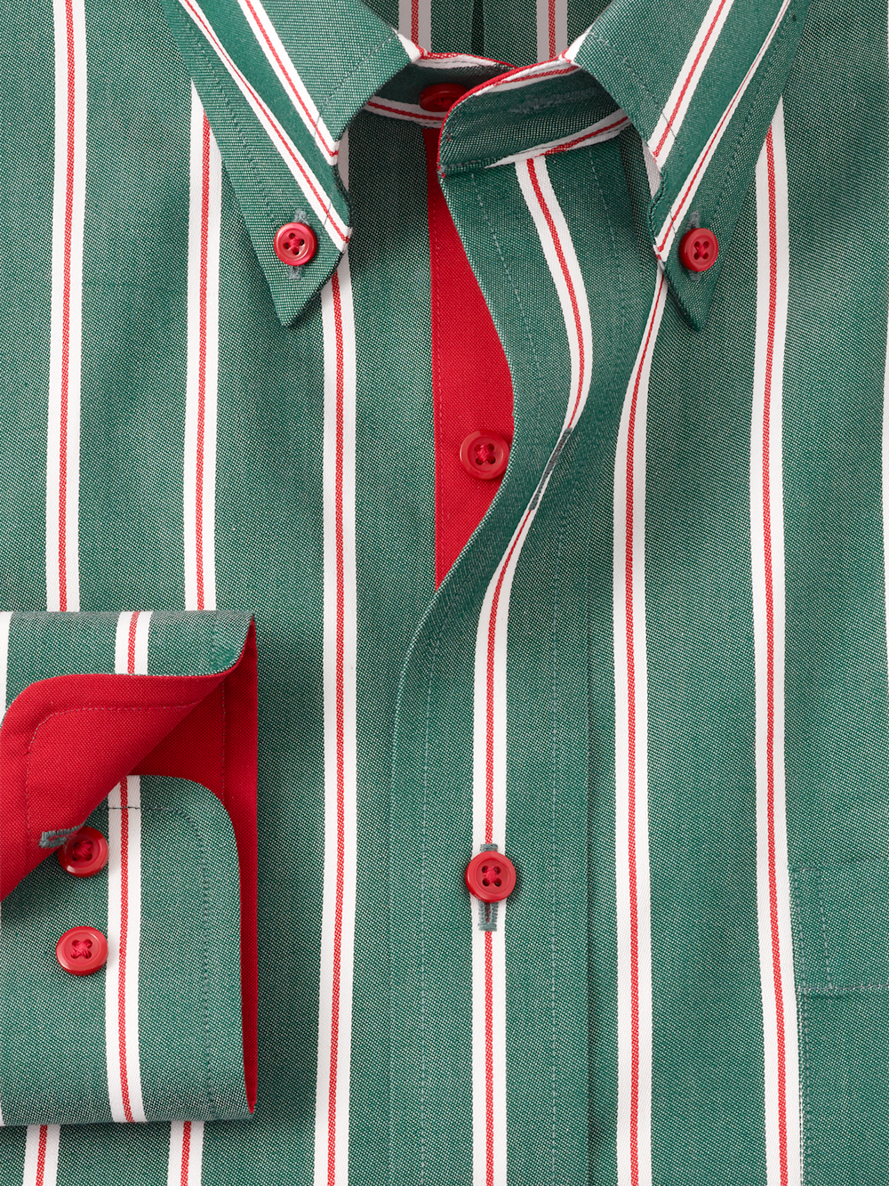 Alternate Image of Comfort Stretch Non-iron Stripe Dress Shirt With Contrast Trim-5