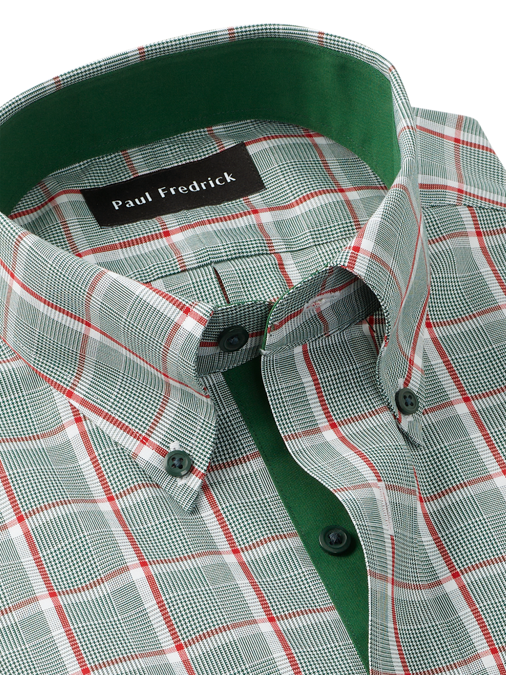 Alternate Image of Comfort Stretch Non-iron Plaid Dress Shirt With Contrast Trim-6