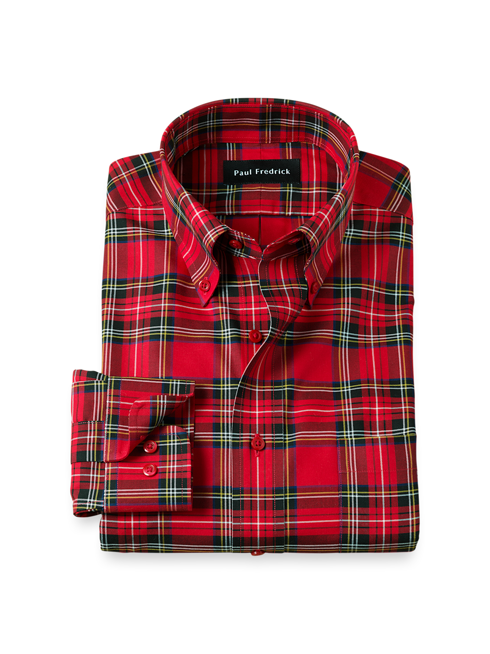 Product Image of Comfort Stretch Non-iron Plaid Dress Shirt-Red
