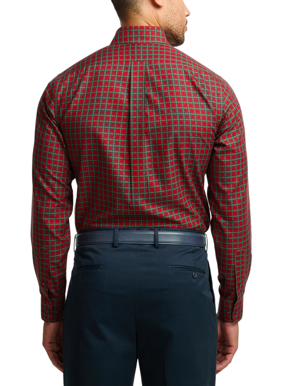 Alternate Image of Comfort Stretch Non-iron Plaid Dress Shirt With Contrast Trim-4