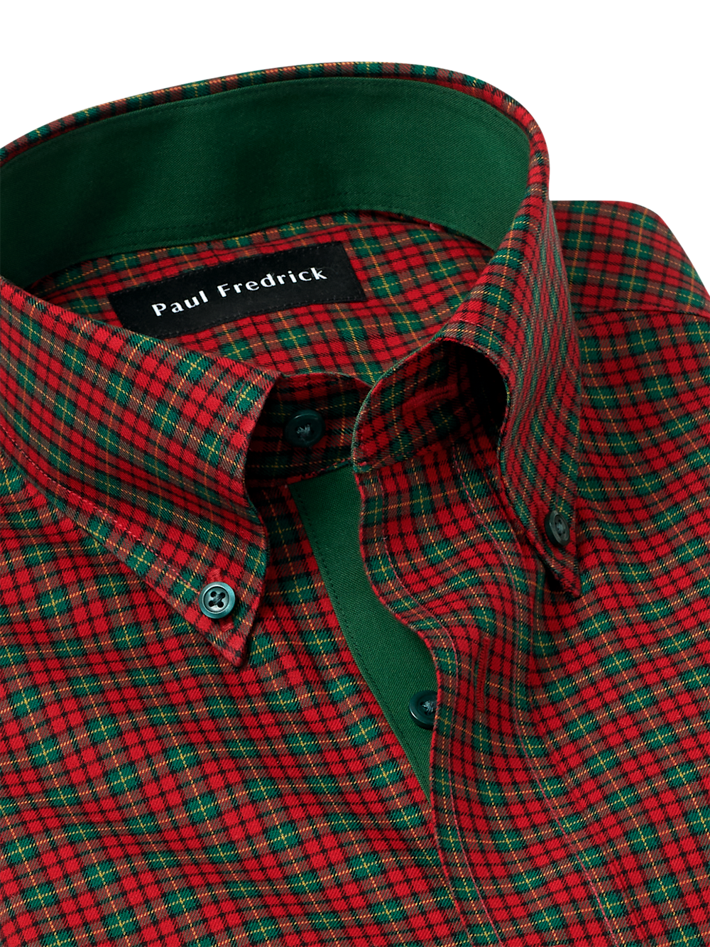 Alternate Image of Comfort Stretch Non-iron Plaid Dress Shirt With Contrast Trim-6