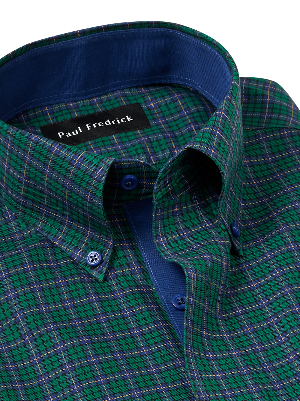 Alternate Image of Comfort Stretch Non-iron Plaid Dress Shirt With Contrast Trim-6