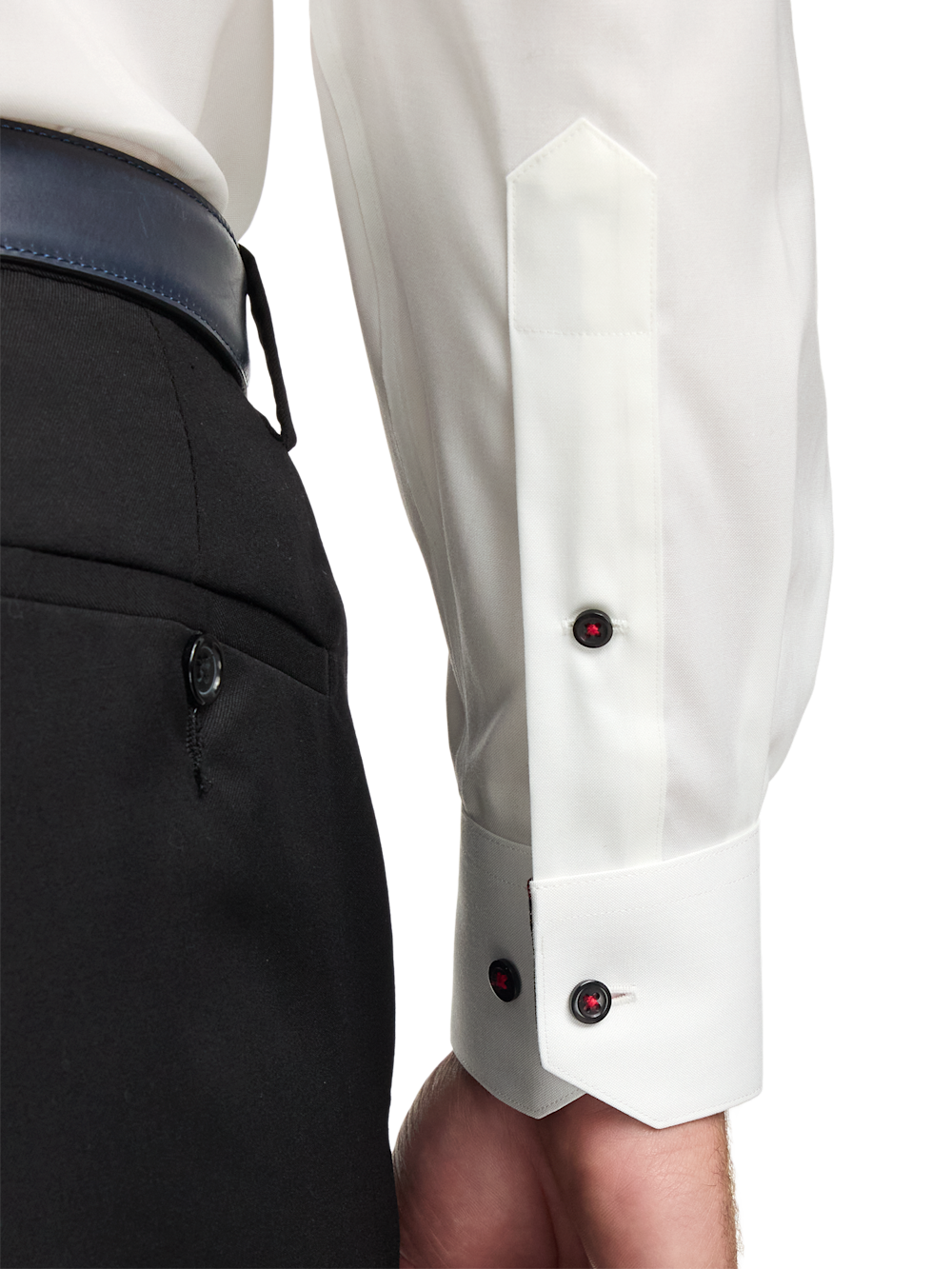 Alternate Image of Comfort Stretch Non-iron Solid Dress Shirt With Contrast Trim-3