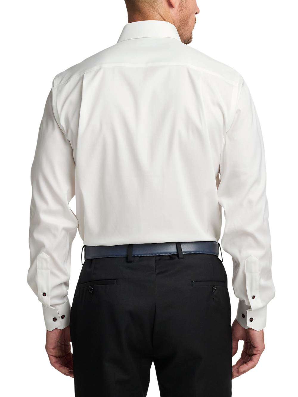 Alternate Image of Comfort Stretch Non-iron Solid Dress Shirt With Contrast Trim-4