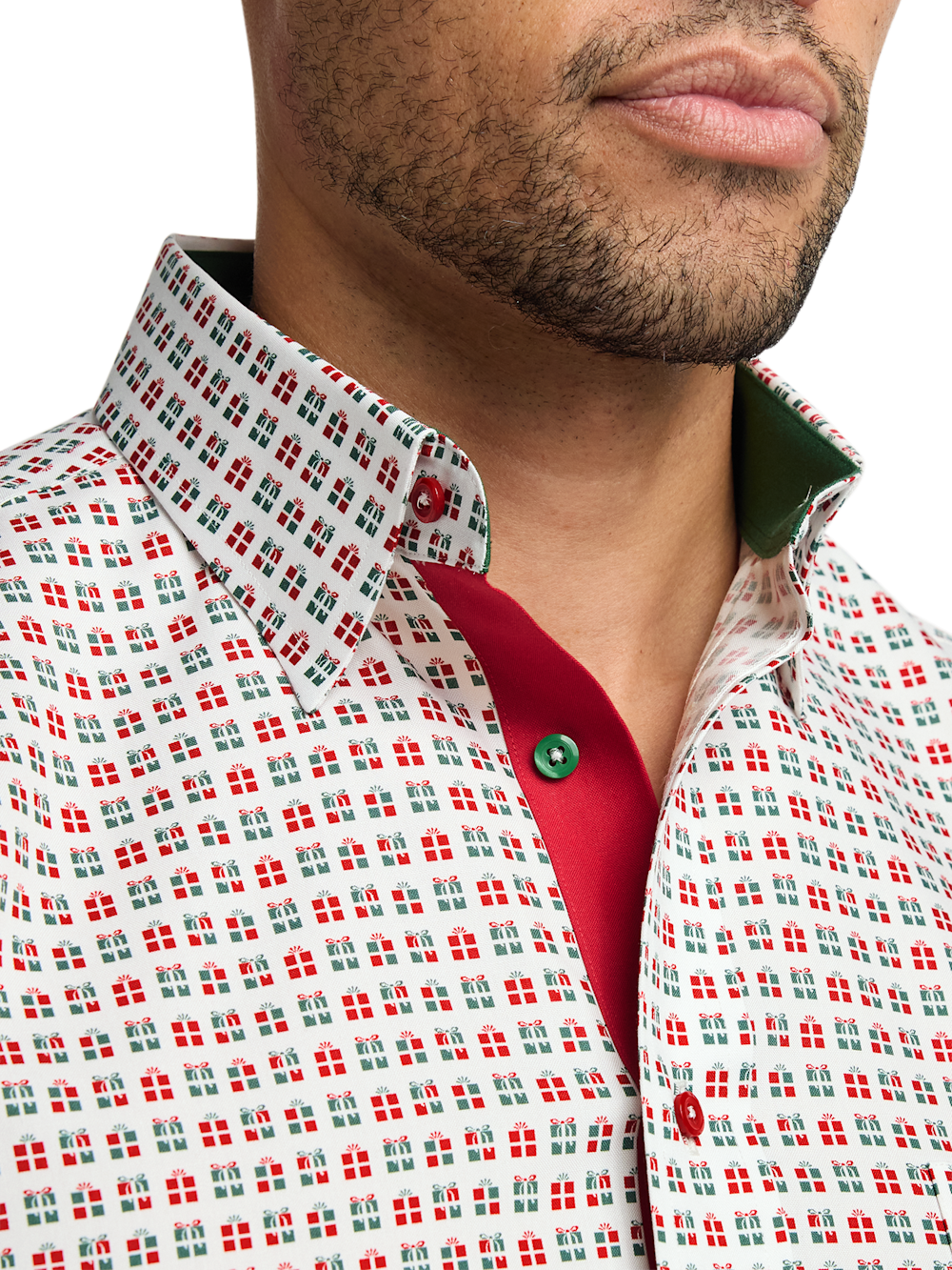 Alternate Image of Comfort Stretch Non-iron Novelty Dress Shirt With Contrast Trim-2