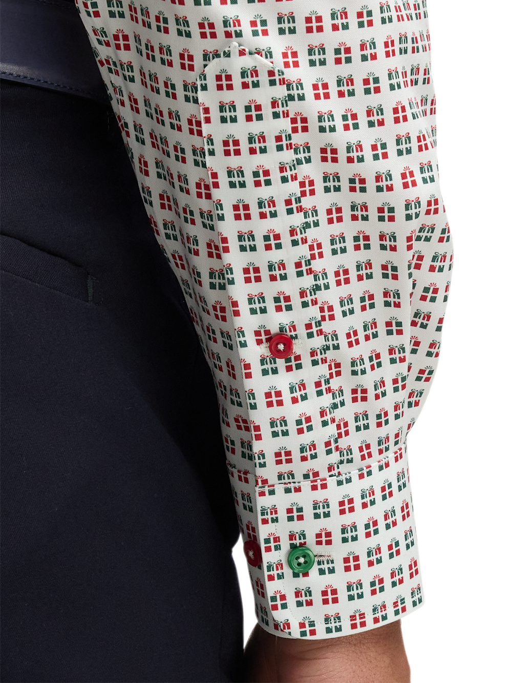 Alternate Image of Comfort Stretch Non-iron Novelty Dress Shirt With Contrast Trim-3