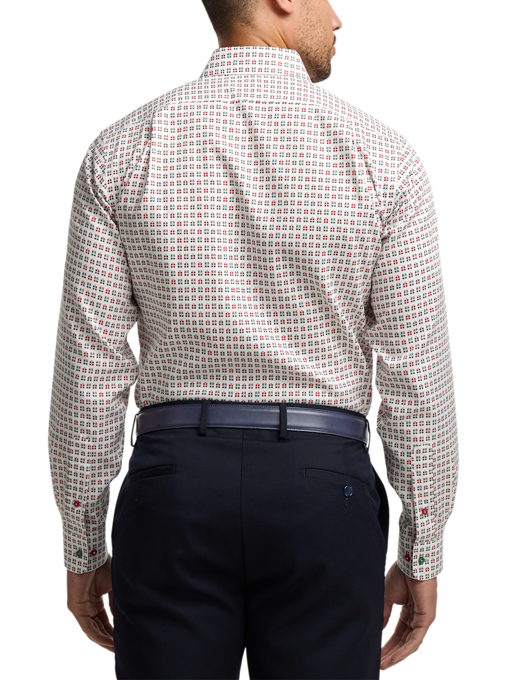 Alternate Image of Comfort Stretch Non-iron Novelty Dress Shirt With Contrast Trim-4