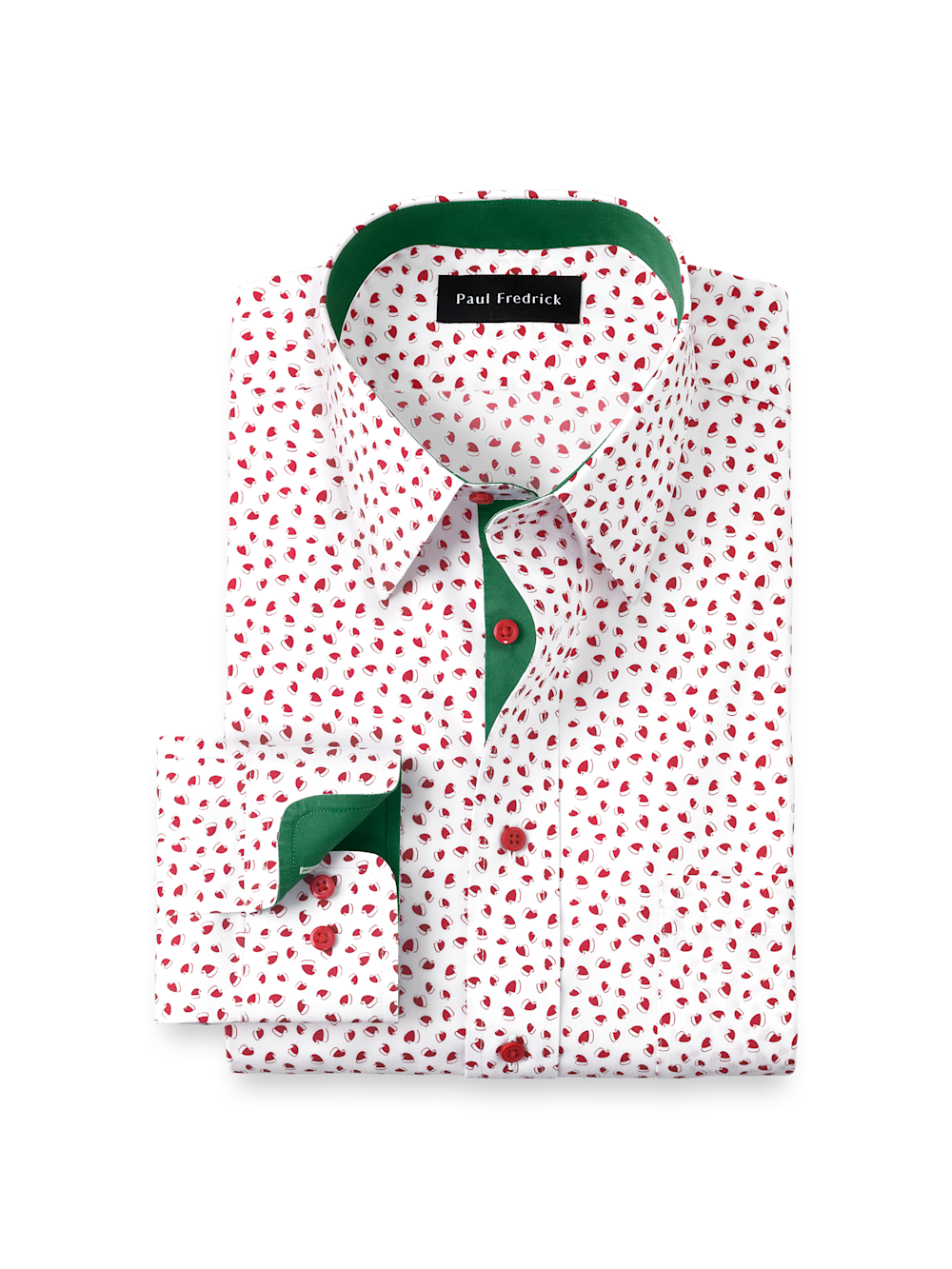 Product Image of Comfort Stretch Non-iron Novelty Dress Shirt With Contrast Trim-Red