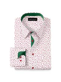 Comfort Stretch Non-Iron Novelty Dress Shirt With Contrast Trim - Red