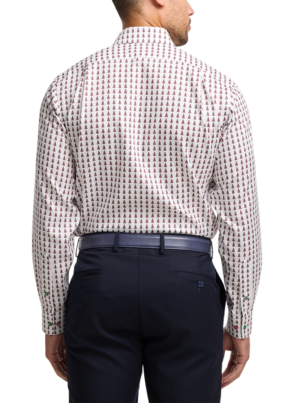 Alternate Image of Comfort Stretch Non-iron Novelty Dress Shirt With Contrast Trim-4