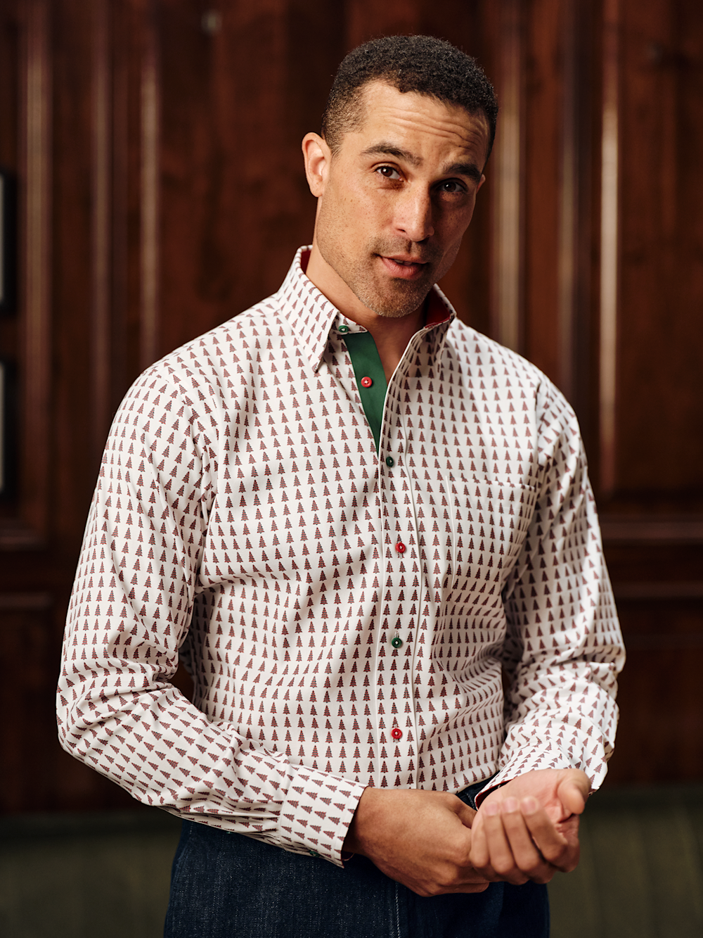 Alternate Image of Comfort Stretch Non-iron Novelty Dress Shirt With Contrast Trim-7