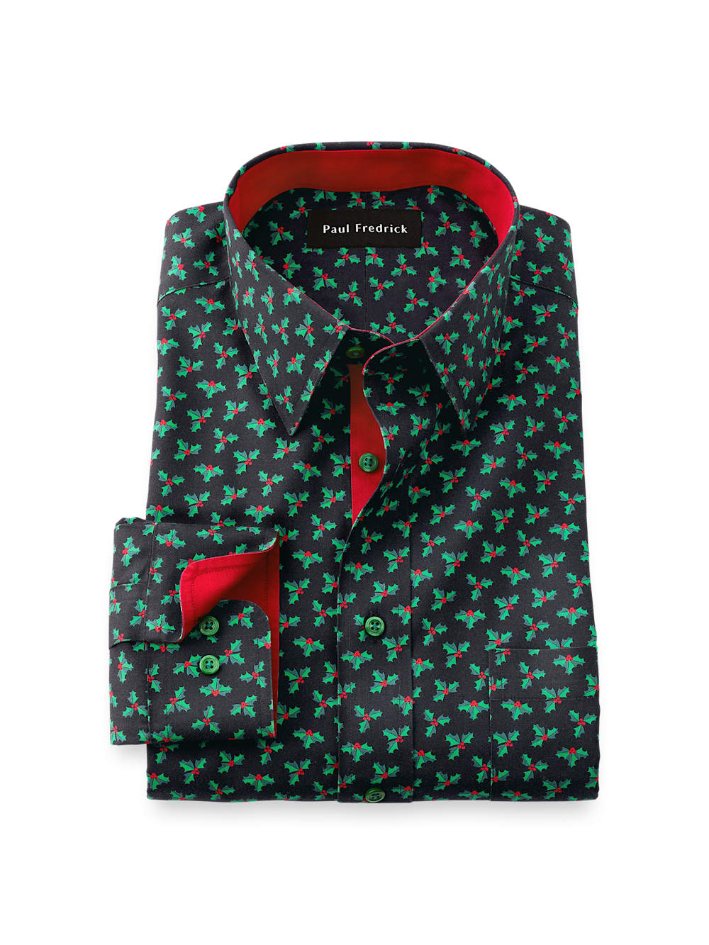 Product Image of Comfort Stretch Non-iron Novelty Dress Shirt With Contrast Trim-Black