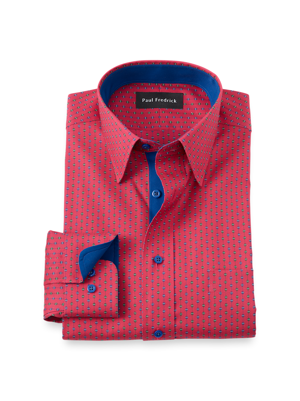Product Image of Comfort Stretch Non-iron Novelty Dress Shirt With Contrast Trim-Red