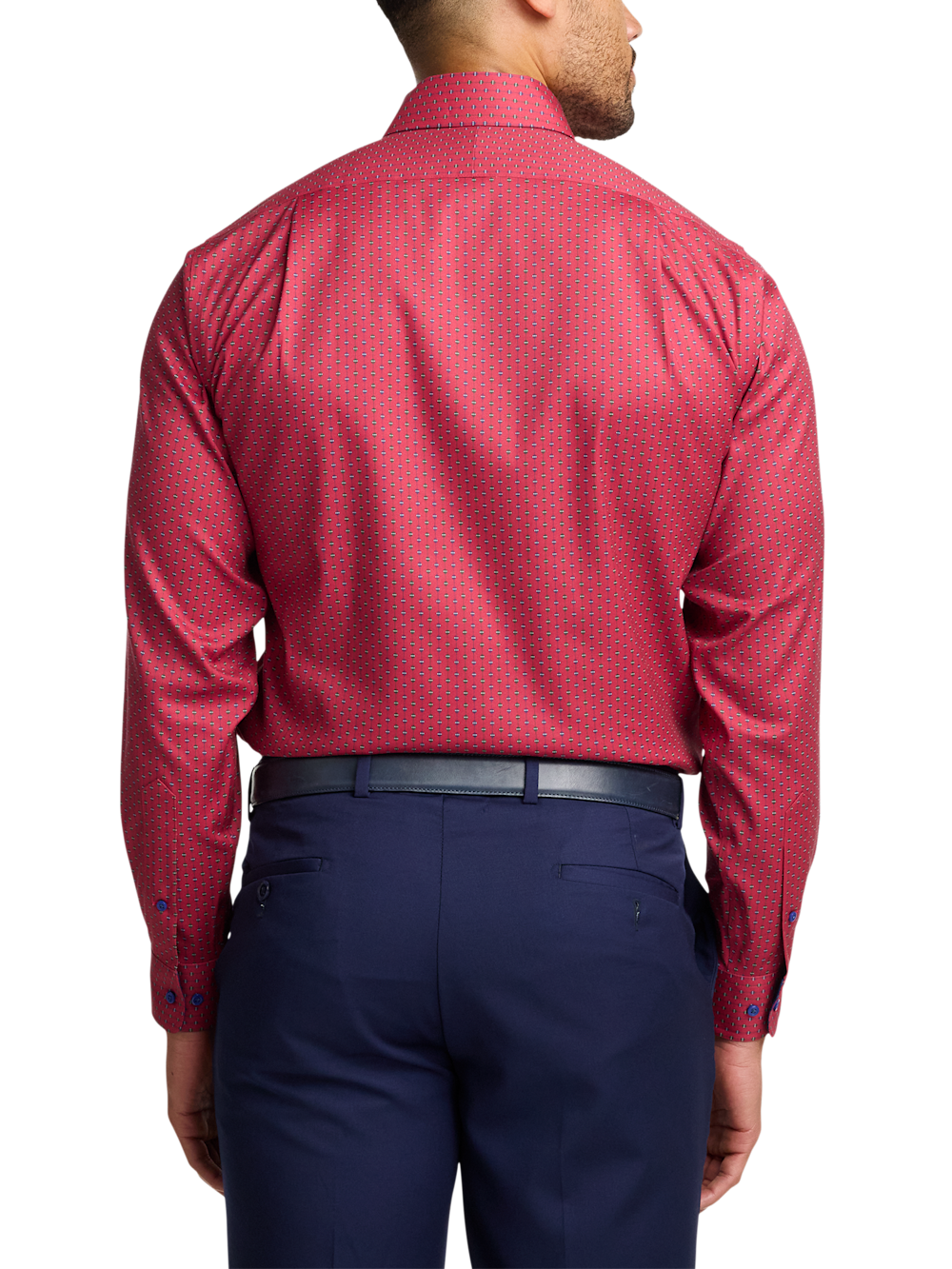 Alternate Image of Comfort Stretch Non-iron Novelty Dress Shirt With Contrast Trim-4