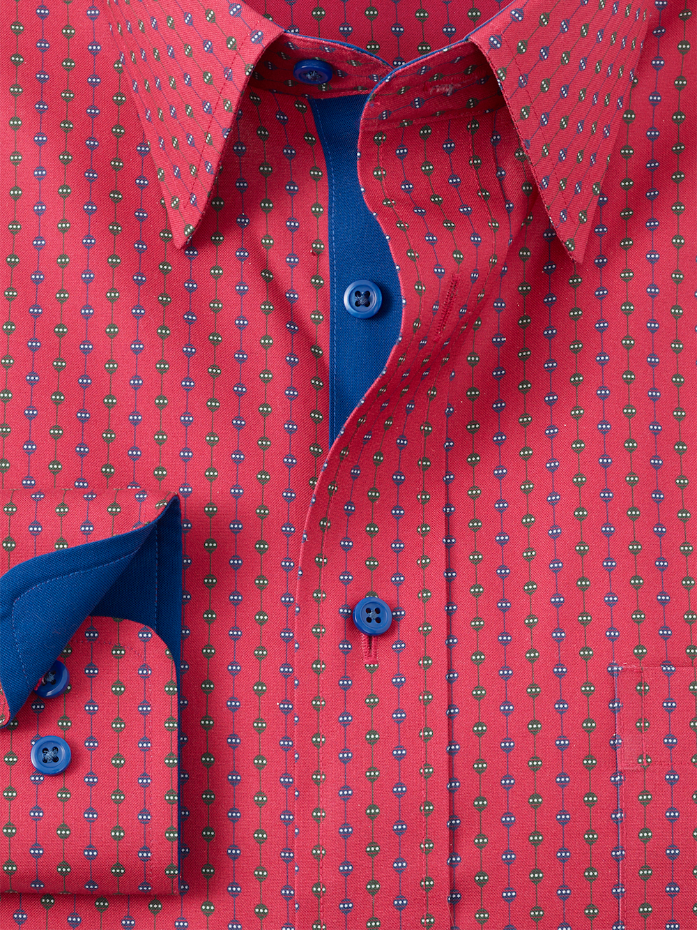 Alternate Image of Comfort Stretch Non-iron Novelty Dress Shirt With Contrast Trim-5