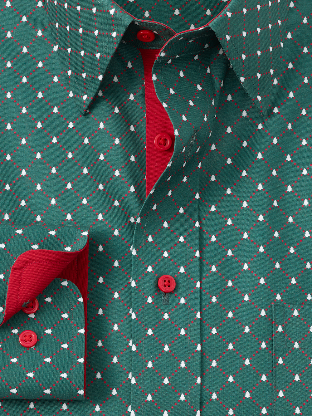 Alternate Image of Comfort Stretch Non-iron Novelty Dress Shirt With Contrast Trim-5