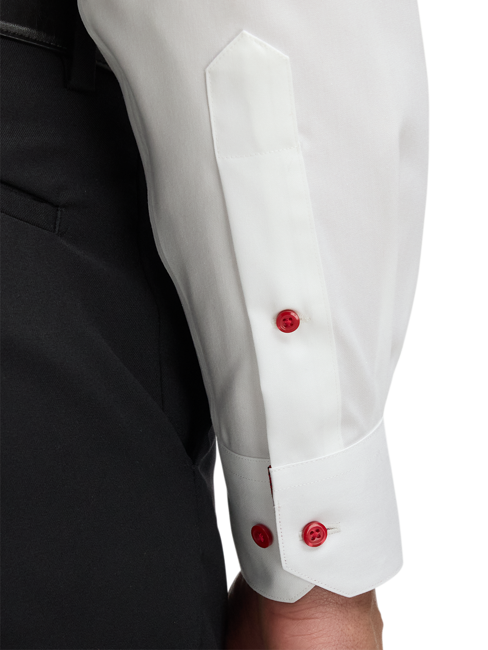Alternate Image of Comfort Stretch Non-iron Solid Dress Shirt With Contrast Trim-3