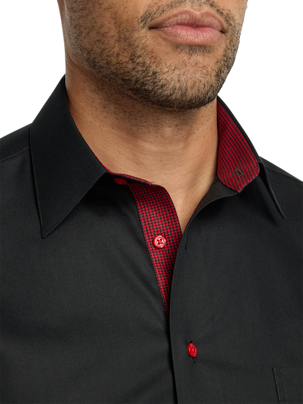 Alternate Image of Comfort Stretch Non-iron Solid Dress Shirt With Contrast Trim-2