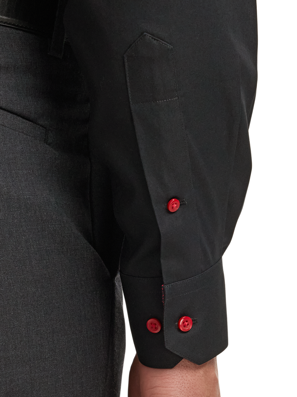 Alternate Image of Comfort Stretch Non-iron Solid Dress Shirt With Contrast Trim-3