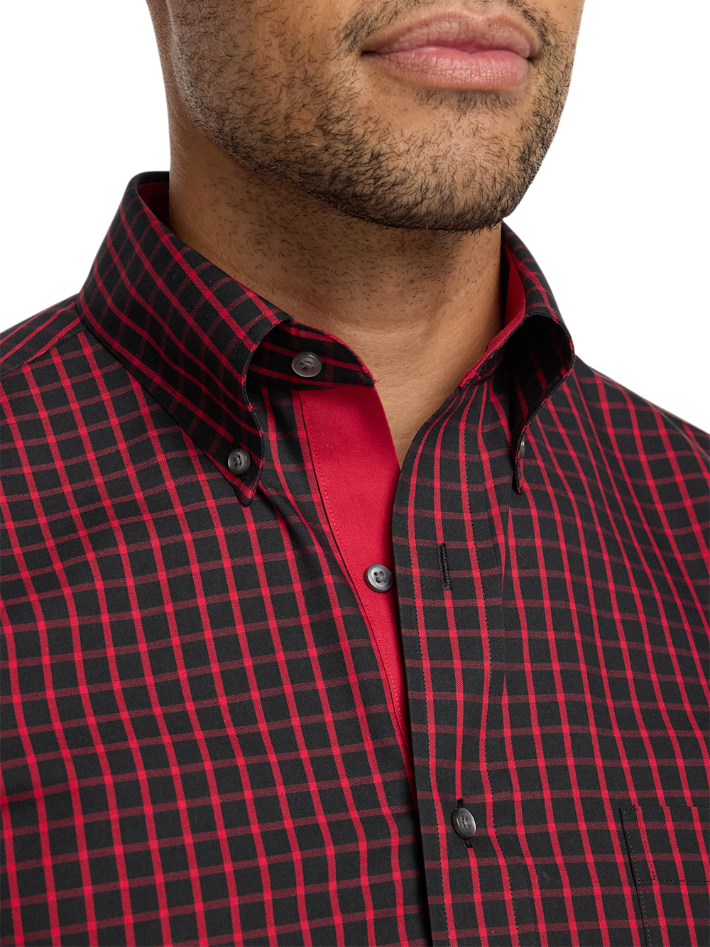 Alternate Image of Comfort Stretch Non-iron Check Dress Shirt With Contrast Trim-2